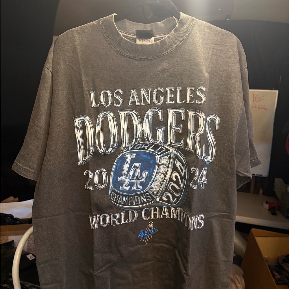 Gray Los Angeles Dodgers World Champions T-Shirt